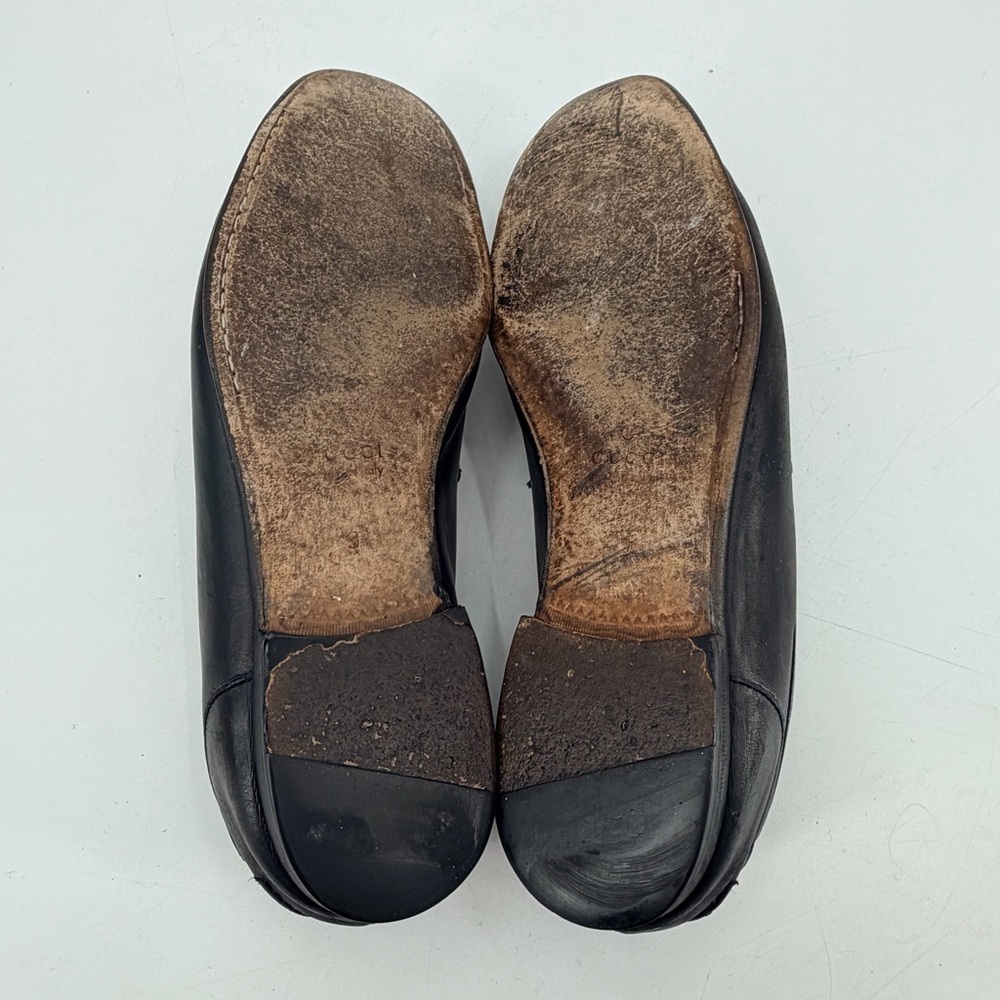 GUCCI Black Leather Horsebit Classic Mens 9 Dress Shoes Loafers FLAWS - Picture 11 of 14